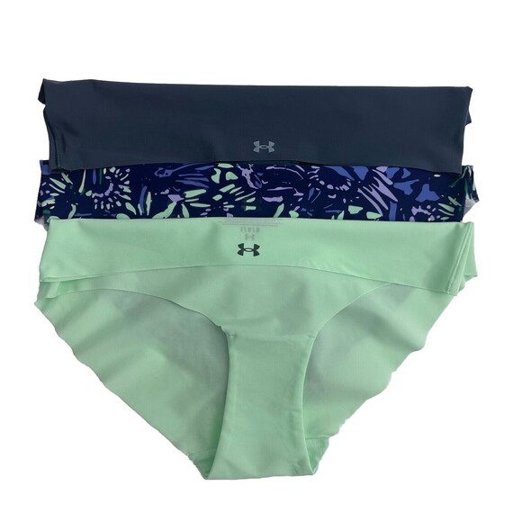Under Armour Essential 4-Way Stretch No Show 3-Pack Hipster Panty Blue Size L NW - Picture 11 of 16